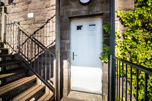 External stairs and entrance door- click for photo gallery